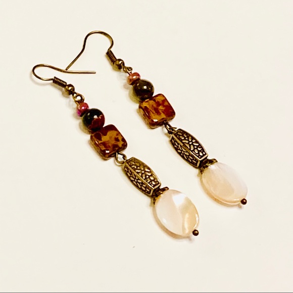 Natural Mother-of-Pearl Mixed-Media Earrings - Picture 9 of 9